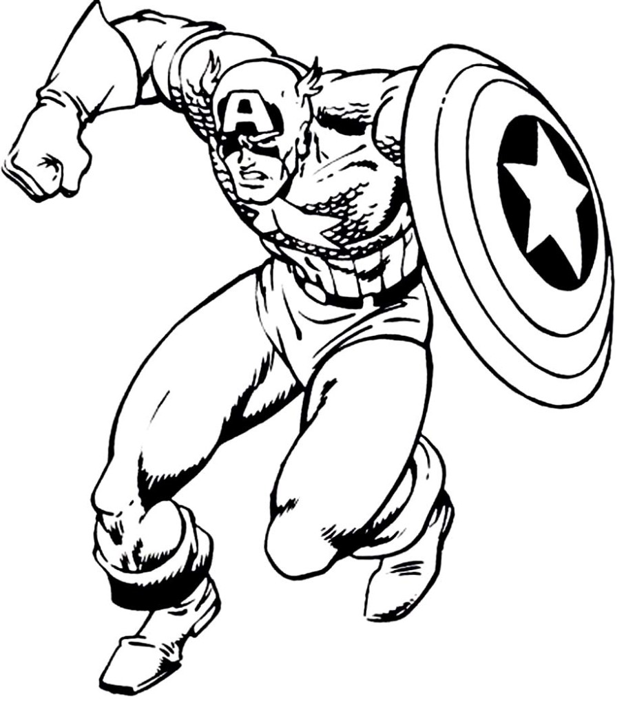 Captain America Coloring Pages For Kids 906x1024 